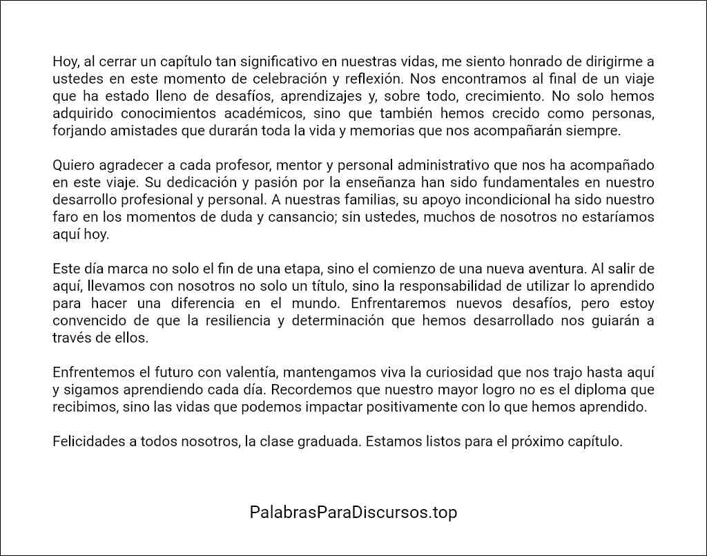 plantilla de Discurso de colación universitaria